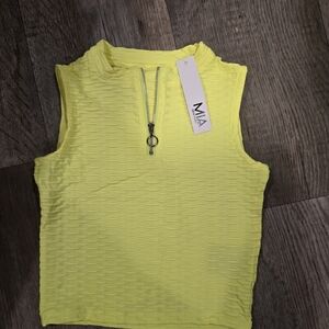 MIA Neon Yellow Textured Tank Top